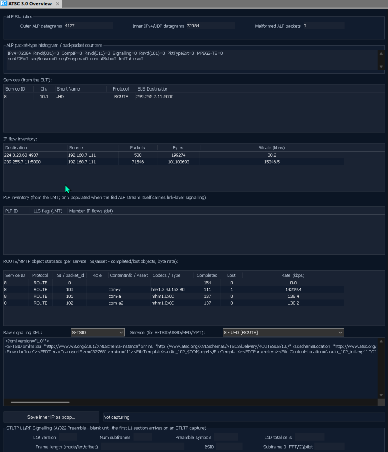 DVBAnalyzer: ATSC 3.0 Overview
