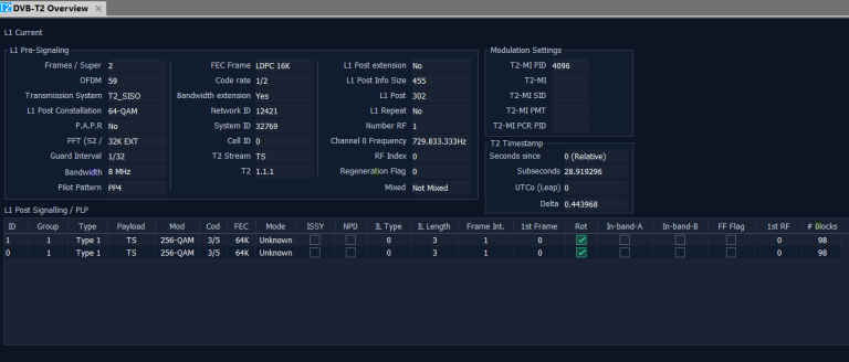 DVBAnalyzer: DVB-T2 Viewer