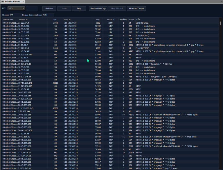 DVBAnalyzer: IP Traffic Viewer