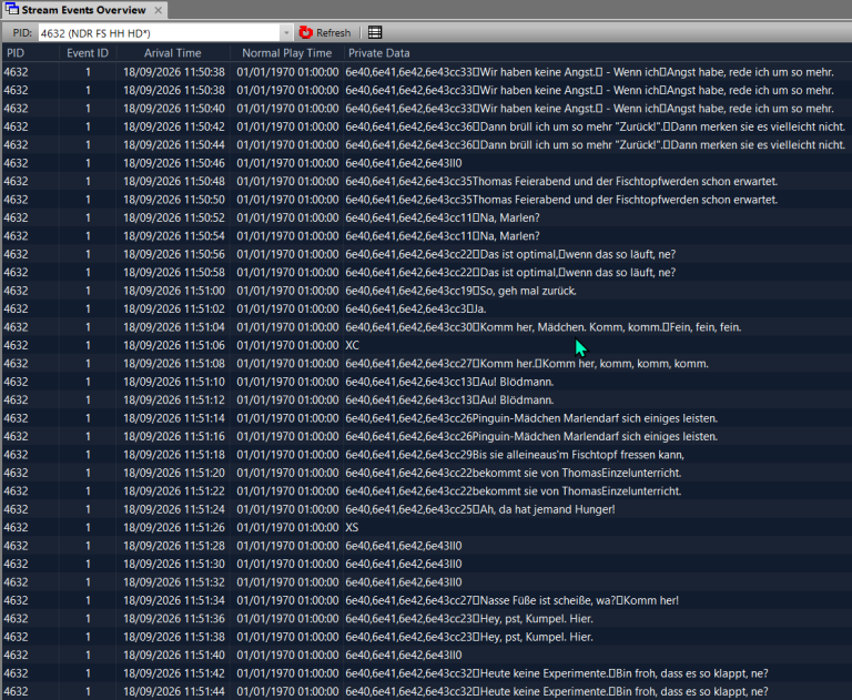 DVBAnalyzer: Stream Events
