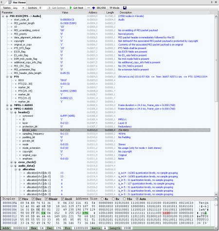 DVBAnalyzer: Hex Viewer - MPEG-1 Audio