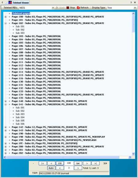 DVBAnalyzer: Teletext Viewer - Tree